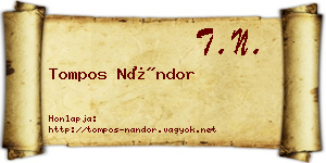 Tompos Nándor névjegykártya