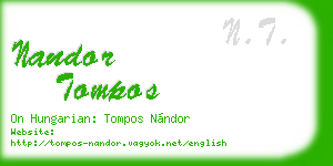 nandor tompos business card
